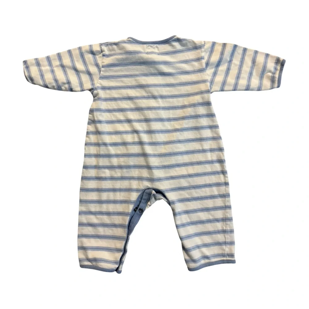 GAP Blue and White Striped Baby Jumpsuit